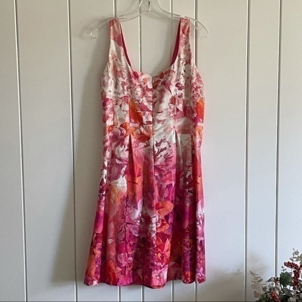 $20 SALE Sleeveless Sundress Pink Peach Orange White NINE WEST Floral Pattern - Picture 3 of 9